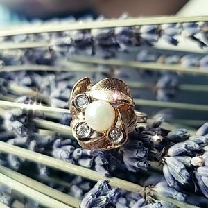 Genuine Gold, Pearl, Diamond Ring